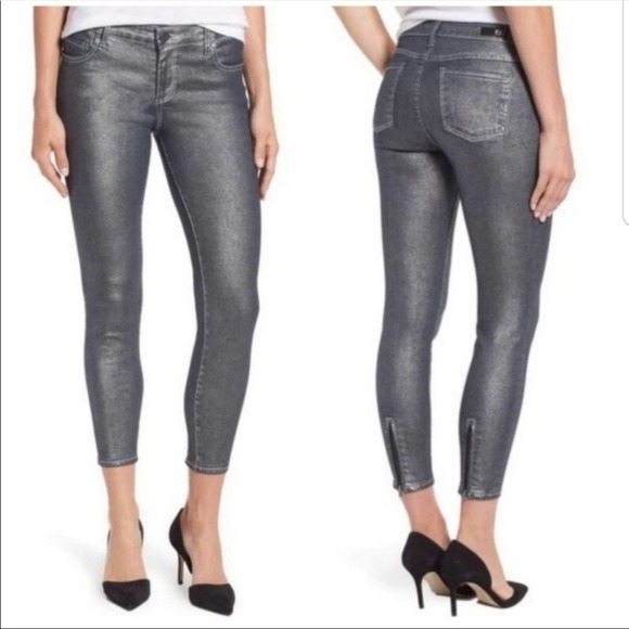 Kut from the Kloth Denim - KUT connie ankle skinny silver zipper ankle jeans